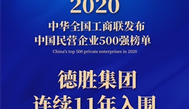 连续11年，，，乐山唯一！！集团上榜2020中国民营企业500强