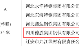 亚洲必赢连续被评定为钢铁企业竞争力A级（特强）企业